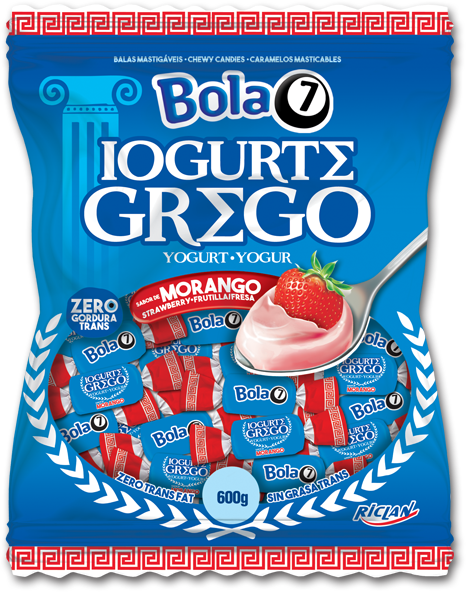 Bala Mastigavel Bola 7 Iogurt Grego Comercial Marinho - Balas Yogurte Grego (466x592), Png Download