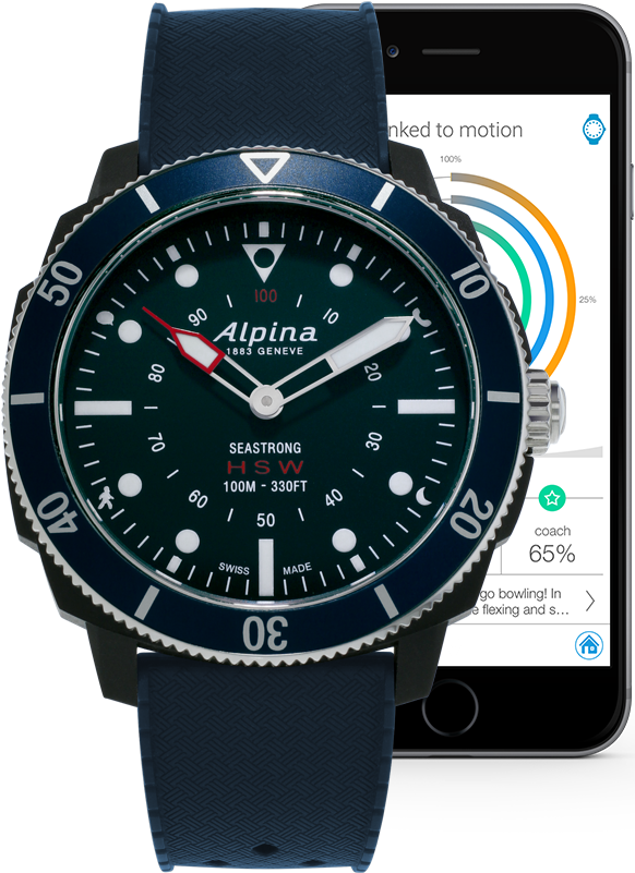 Alpina Seastrong Horological Smartwatch Blue - Alpina Seastrong Horological Smartwatch (642x810), Png Download