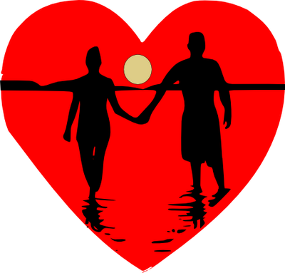 Black - Couple Walking Hand In Hand (400x383), Png Download