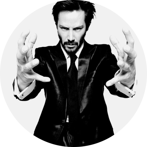 Explore Keanu Reeves Beard, My Man And More - Keanu Reeves Black And White (500x500), Png Download
