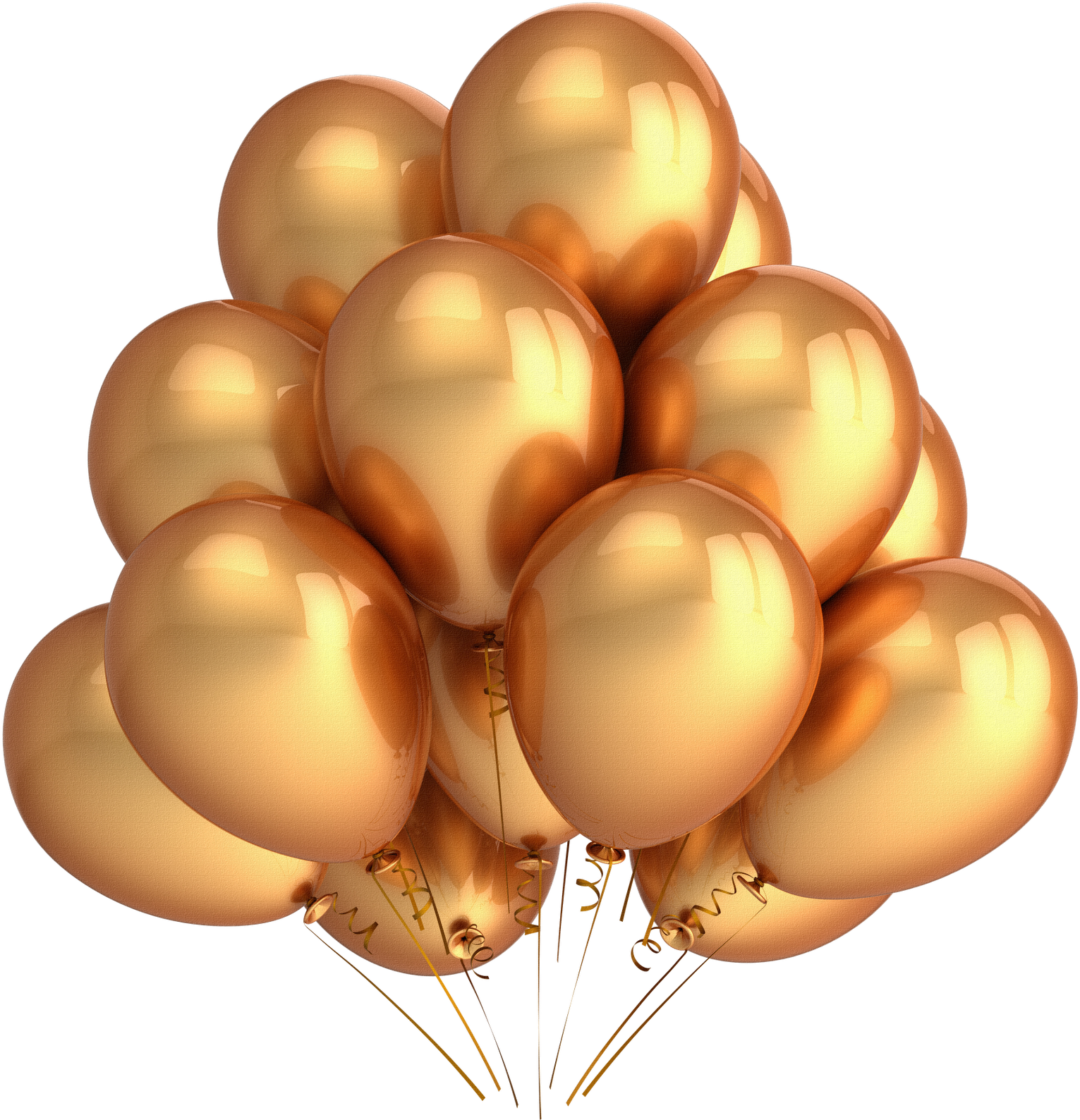 Png Bolas De Aniversario - Gold Balloons Clip Art (1600x1600), Png Download