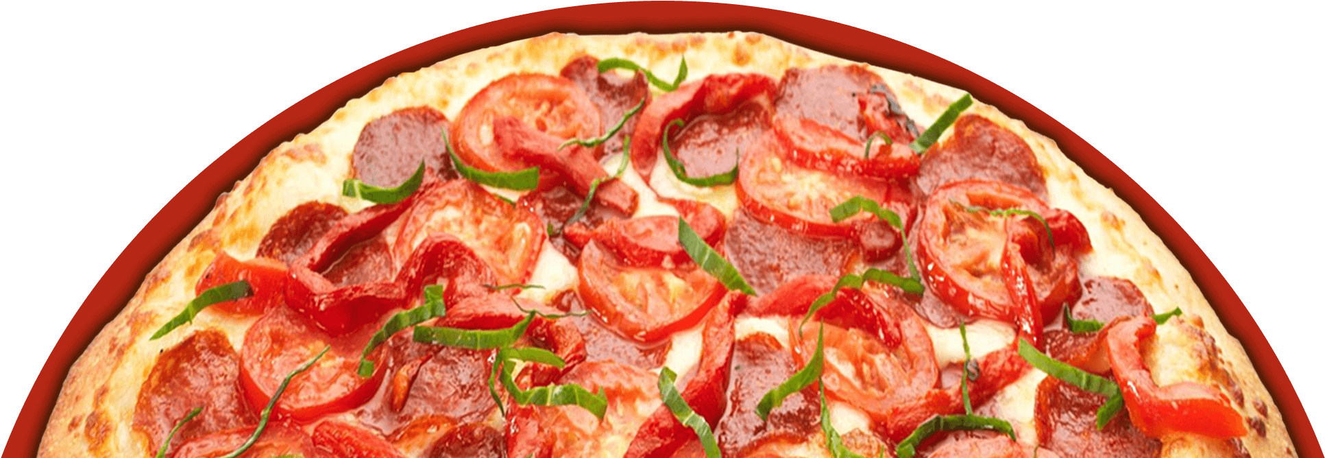 Big Half Red Circle Pizza Rising Thin Evensd2017 11 - Cook Time Silicone Baking Mat For Half Size Cookie (2000x776), Png Download