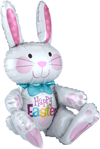 Easter Bunny Sitting Balloon (335x500), Png Download