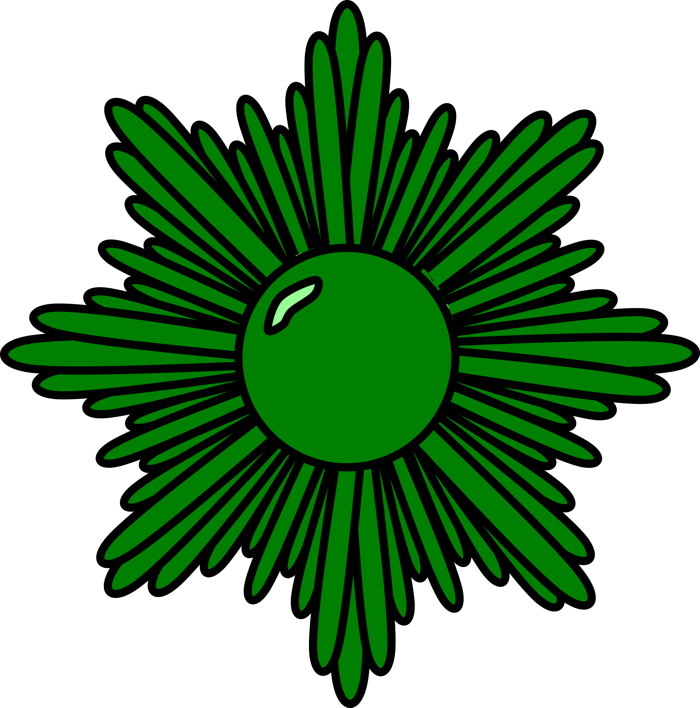 Green Starburst - Technic Icon (988x1000), Png Download