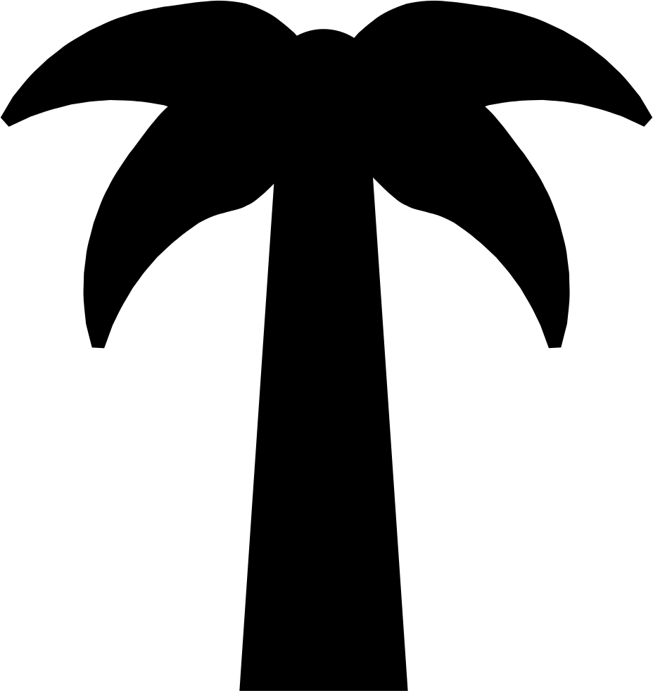 Symmetric Palm Tree - Palm Tree Silhouette Symmetrical (928x981), Png Download