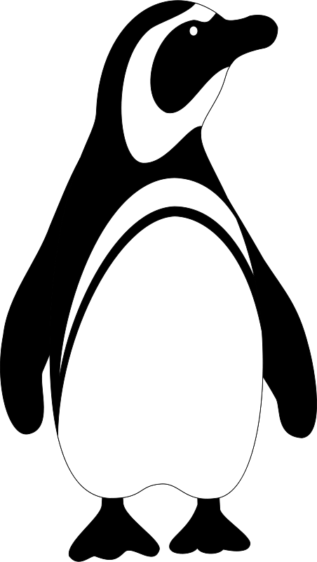 Emperor Penguin Chick Head Clip Art At Clker - Clip Art Penguin Black And White (452x800), Png Download