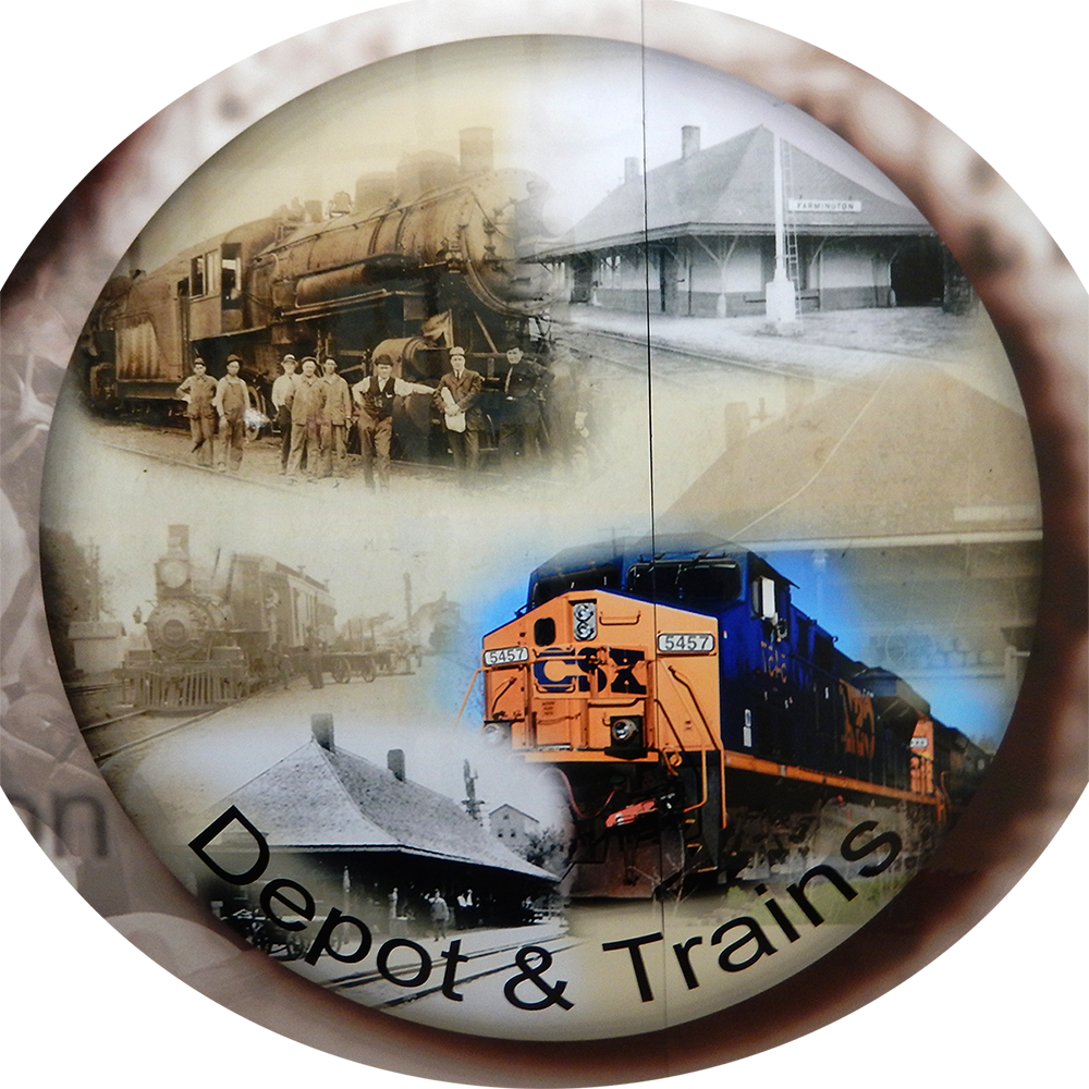 Rambling River Center Mural - Locomotive (1000x1000), Png Download