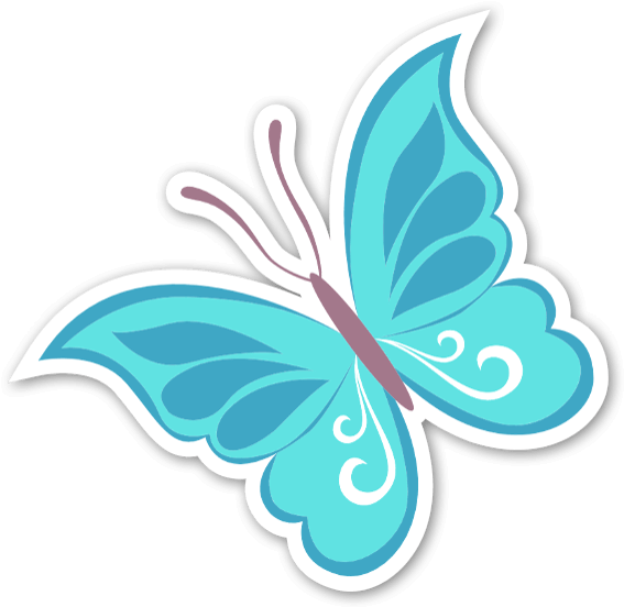 Borboleta Azul Sticker - Butterfly Pink And Blue (600x581), Png Download