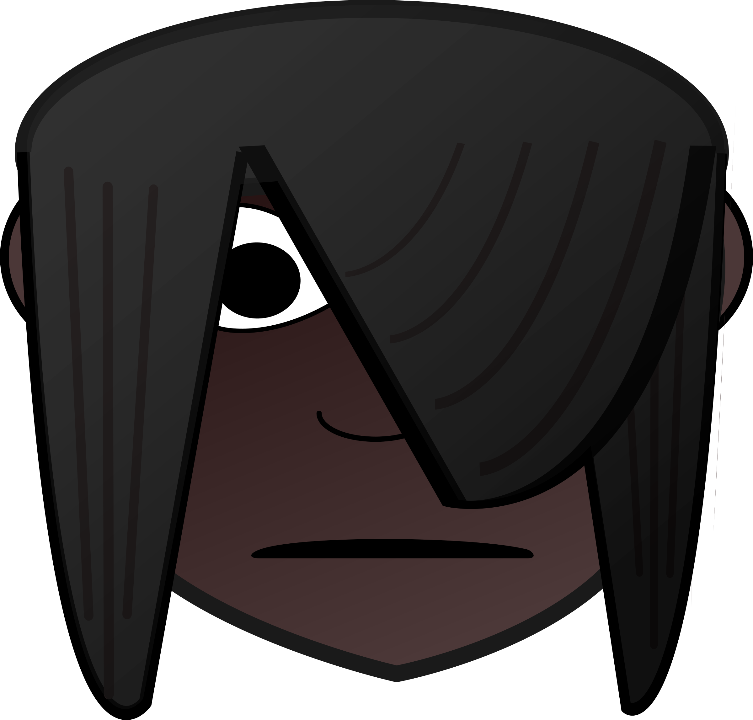 Emo Girl Head Dark Icons Png - Clip Art (2400x2295), Png Download