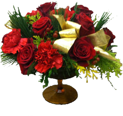 Rosey Red Christmas - Cathy Cowgill Flowers (600x600), Png Download