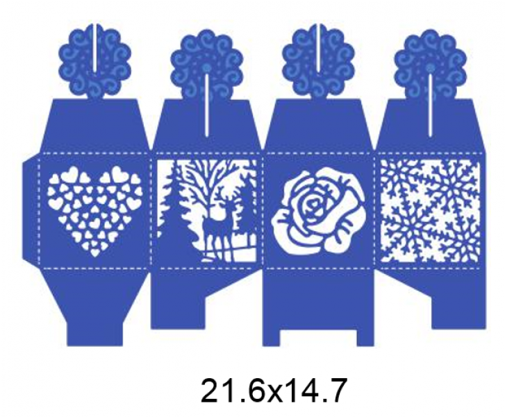 Christmas Flower Gift Box-1170x600 - Box Cutting Die (1170x600), Png Download