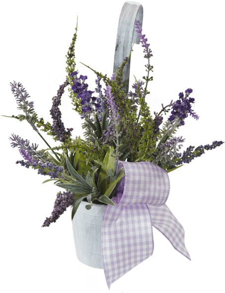5" Hanging Lavender In Tin Pot • - Silk (500x611), Png Download