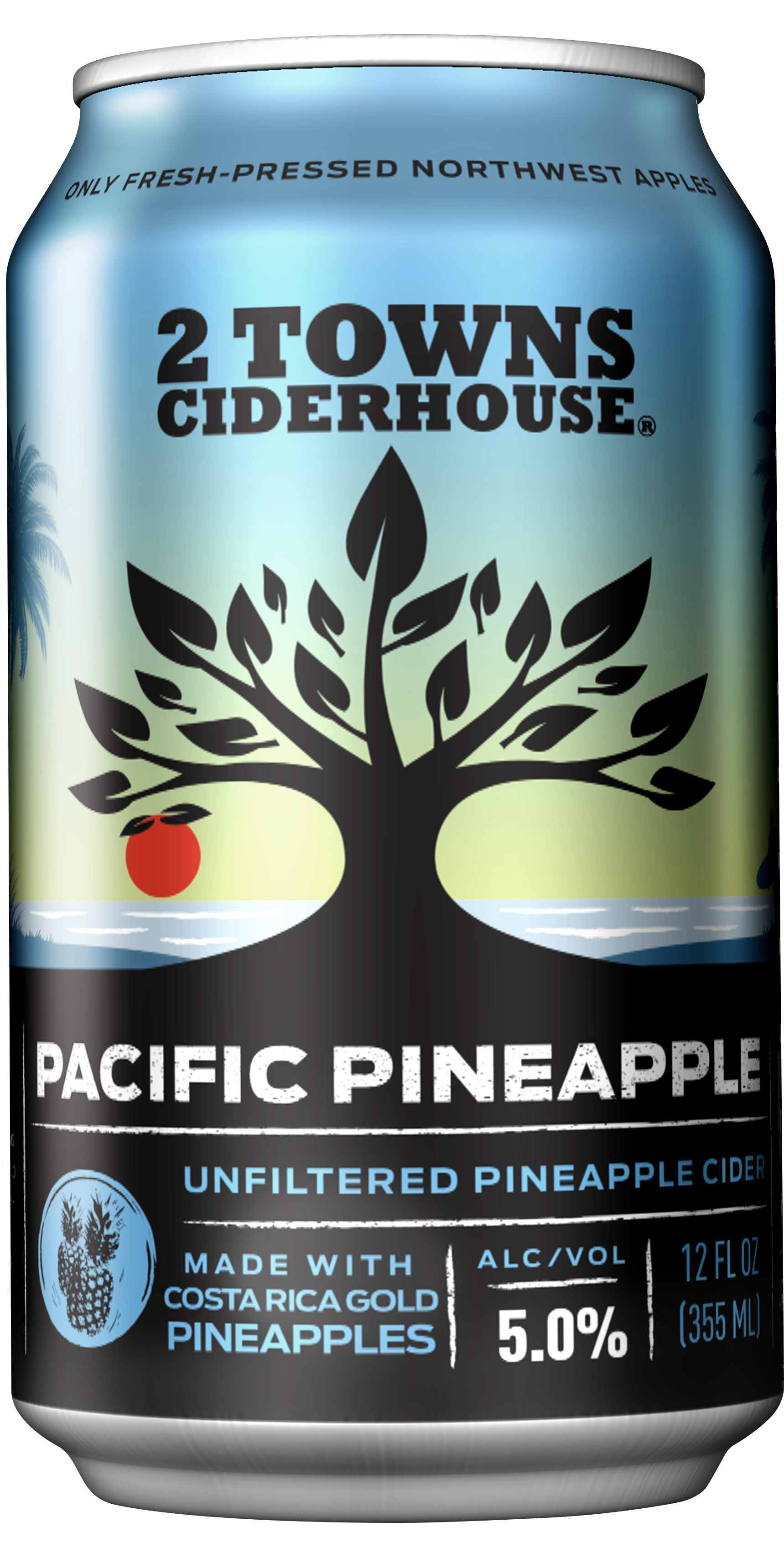 2 Towns Ciderhouse Makes Wave With 'pacific Pineapple' - 2 Towns Ciderhouse Outcider - 500 Ml Bottle (1973x5093), Png Download