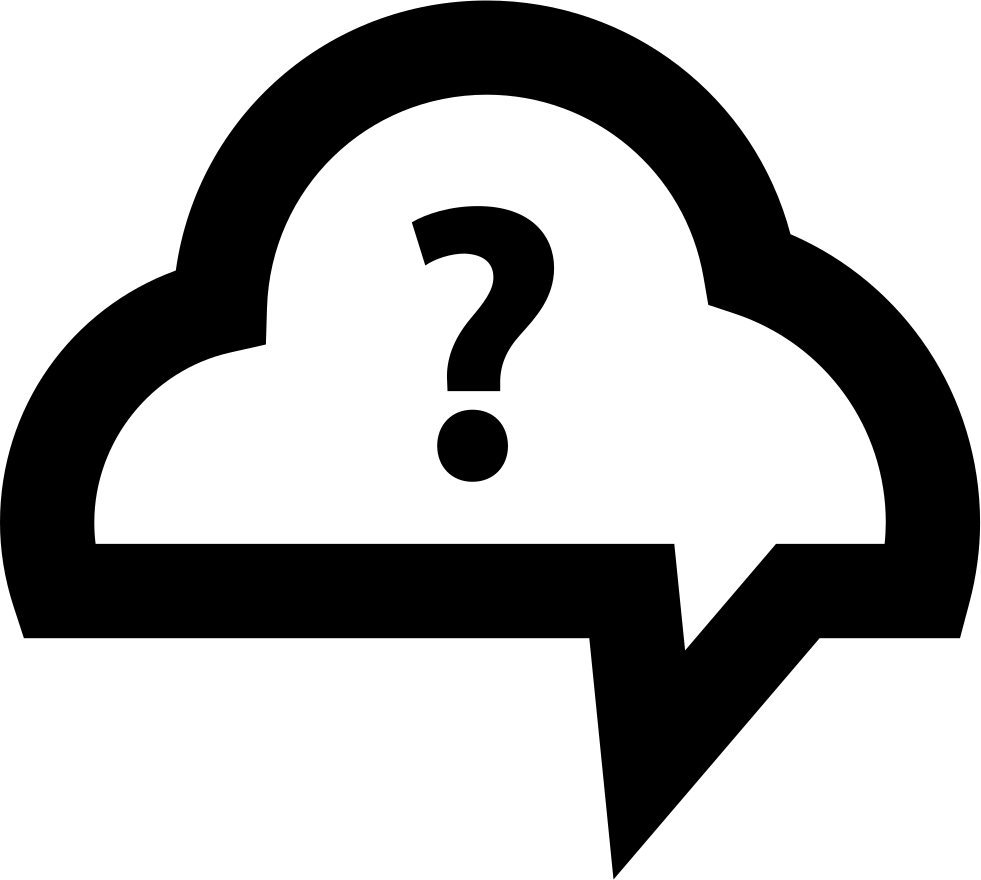 Speech Bubble Cloud With Question Mark Comments - Question Mark Cloud Icon (981x880), Png Download