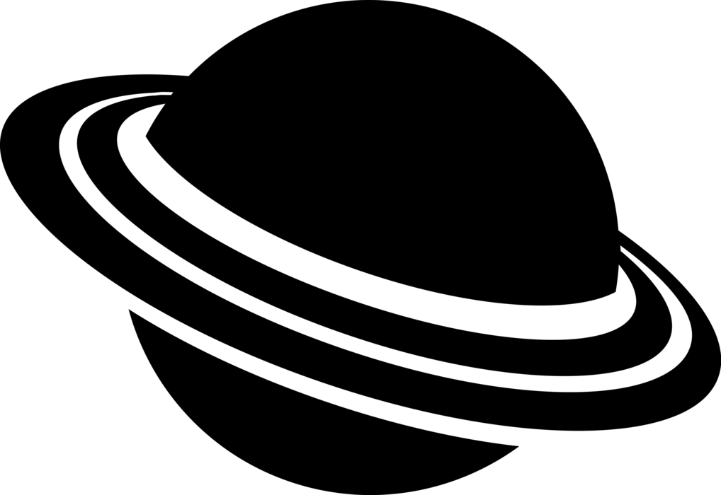 Vector Illustration Of Celestial Planet With Rings - Illustration (1018x700), Png Download