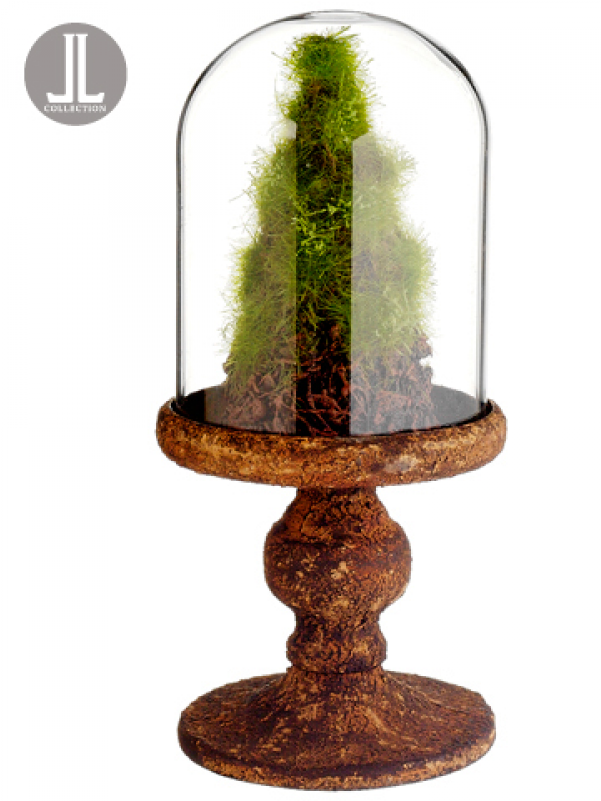 5" Moss/twig Cone Topiary In Glass Dome Green Brown - 9.5" Moss/twig Cone Topiary In Glass Dome Green Brown (800x800), Png Download
