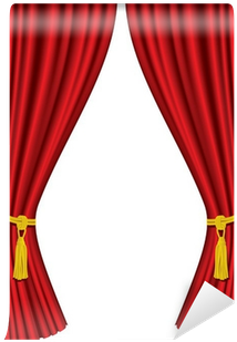Theater Curtains Isolated On White Background Wall - Theater Curtains (400x400), Png Download