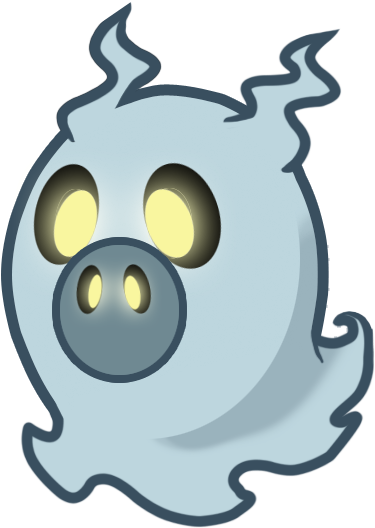 Floating Whisper Ghost Mascot - Angry Birds Ghost Pig (551x668), Png Download