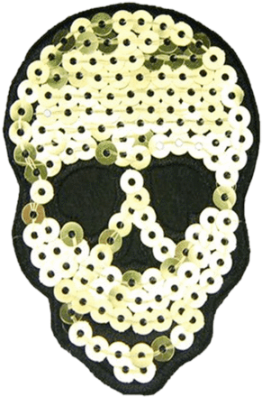 Sequin Skull, Gold - Me.n.u (685x1024), Png Download