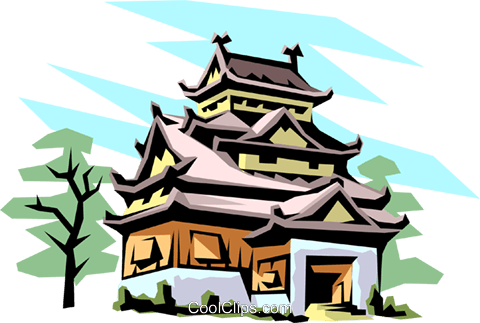 Japanese Pagoda Royalty Free Vector Clip Art Illustration - Japanese Pagoda (480x323), Png Download