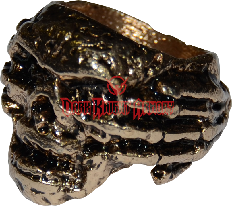 Skull In Hand Ring - "skull In Hand Ring - Gold Finish" (850x850), Png Download