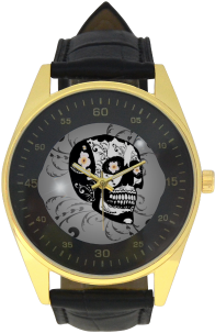 Wonderful Sugar Skull In Black And White Men's Golden - Sugar Skull Square Car Magnet 3" X 3" (500x500), Png Download