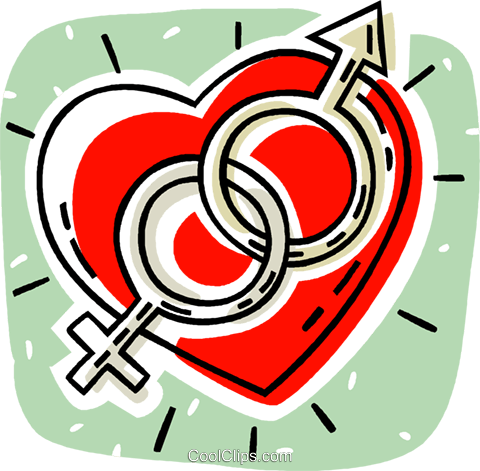 Heart With The Male And Female Symbols Royalty Free - Valentine's Day Clip Art (480x471), Png Download