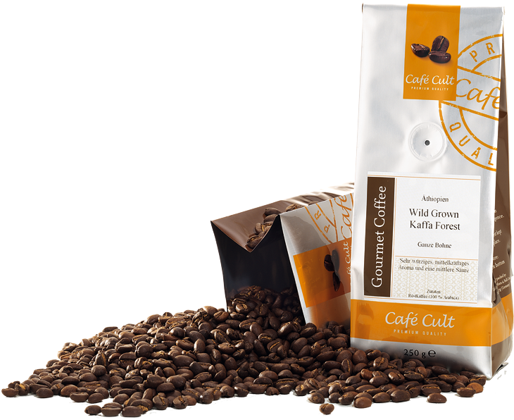 Ethiopia Wild Grown Kafa Forest, 1 Kg Grano Entero - Cafe Cult Indien Monsooned (779x618), Png Download
