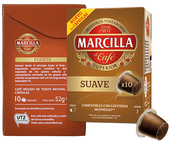 Información De Cápsulas De Café Marcilla - Marcilla Soft Capsule Coffee Marcilla (635x585), Png Download