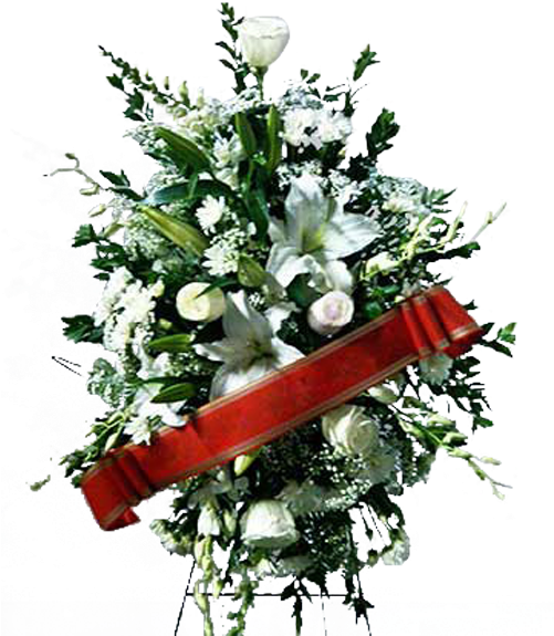 White Easel With Banner - Cynthia's Flower Connection (600x600), Png Download