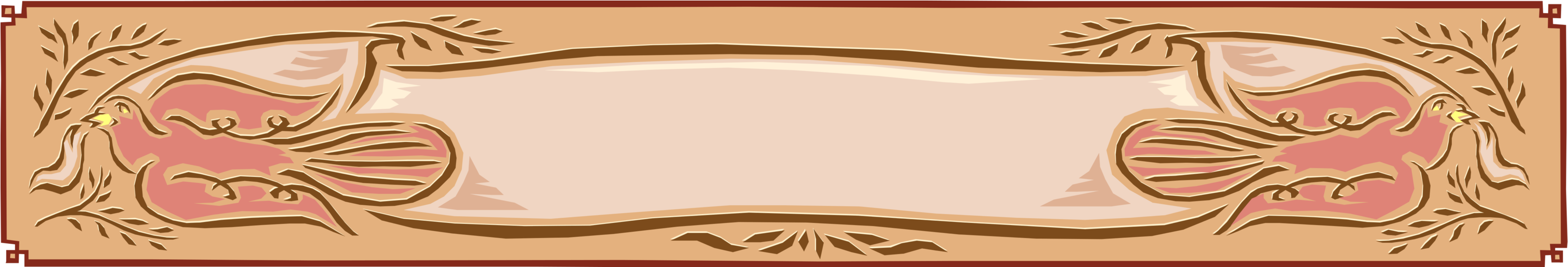 Vector Illustration Of Dove Bird Floral Banner - Wood (3024x700), Png Download