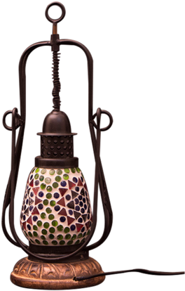 Mosaic Glass Hanging Lantern - Lantern (600x436), Png Download