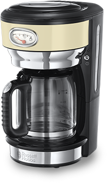 Russell Hobbs Eu Retro Vintage Cream Coffee Maker With - Russell Hobbs Retro Cream Glass C/maker 21702-56 Coffeemaker (348x410), Png Download