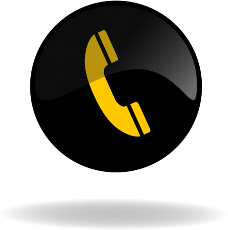 Call,call Button Black And - Call Logo In Yellow (500x518), Png Download