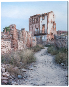 Destroyed Building In Belchite, Spain Canvas Print - Belchite (400x400), Png Download