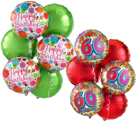 Balões - Birthday Balloons Decor 60th (450x396), Png Download