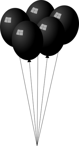 Baloes Preto Png - Black And White Balloons Transparent (272x500), Png Download