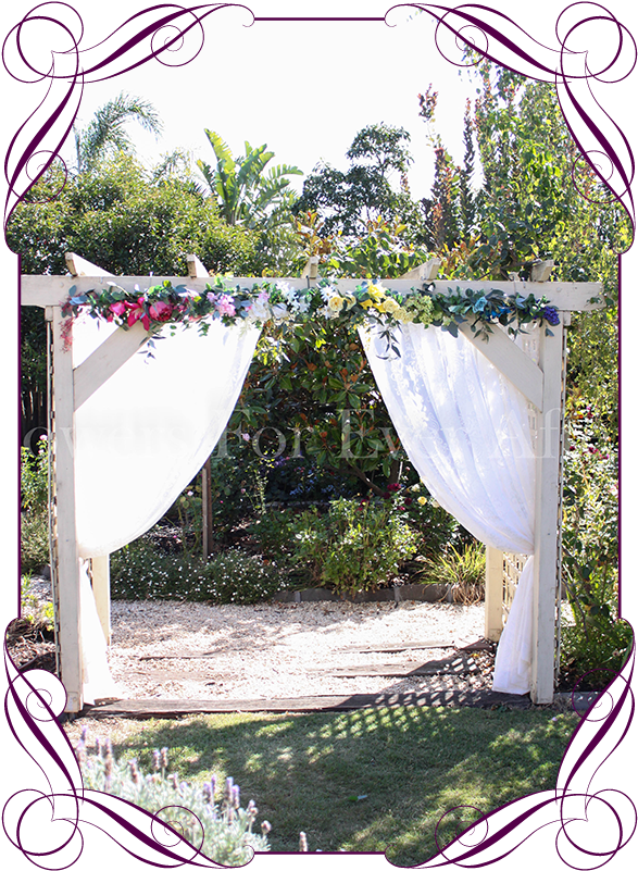 Silk Artificial Rainbow Multicolor Colourful Wedding - Backyard (608x822), Png Download