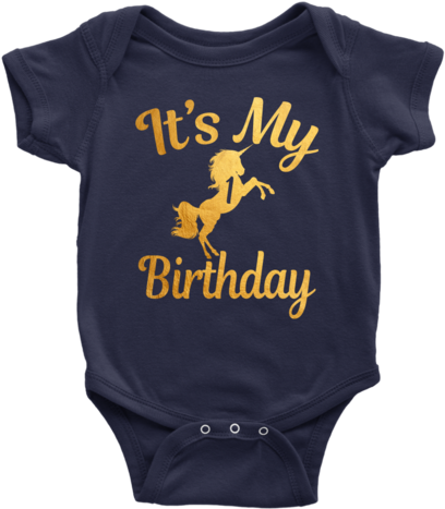 Magical It's My 1st Birthday Gold Unicorn 1 Babies - Infant Bodysuit (480x480), Png Download