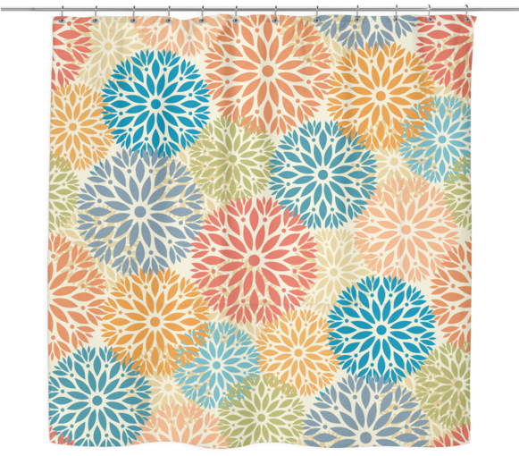 Maya Color Burst Mandala Shower Curtain 70 X - Curtain (580x580), Png Download