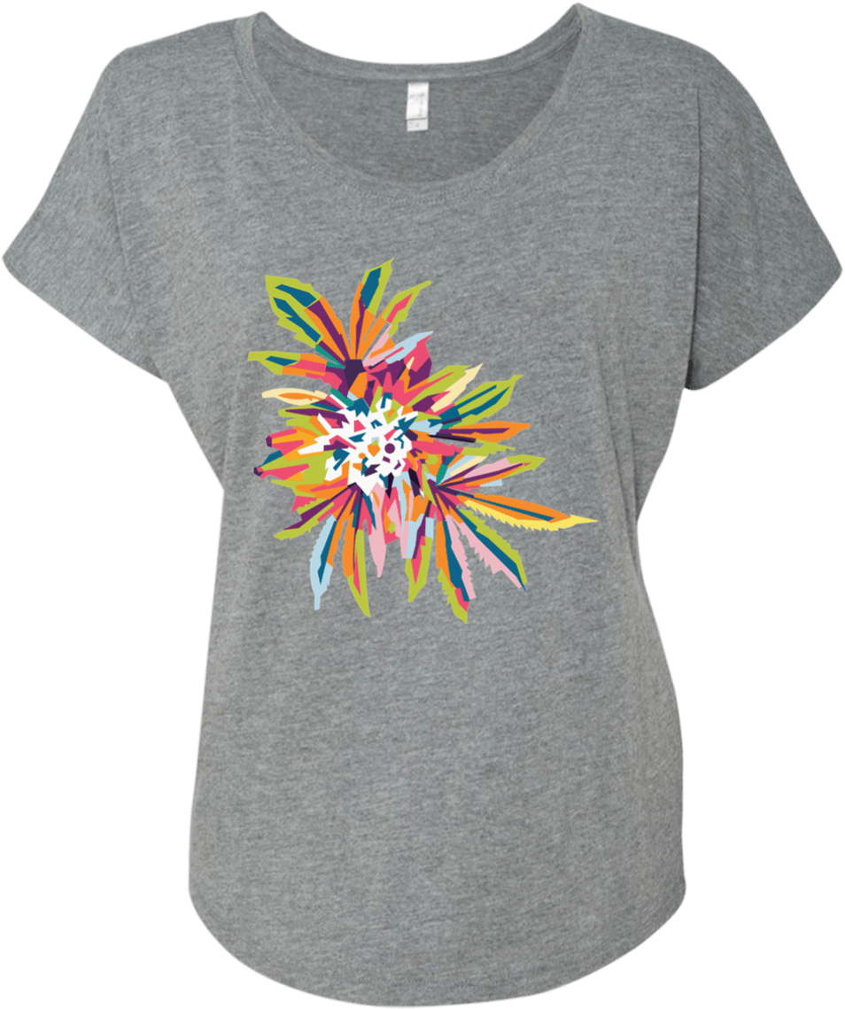 Color Burst Flower Women's Heather Triblend Shirt - Lipsense Lips Logo Ladies Dolman Tee ~ Lipsense Distributor (1155x1155), Png Download