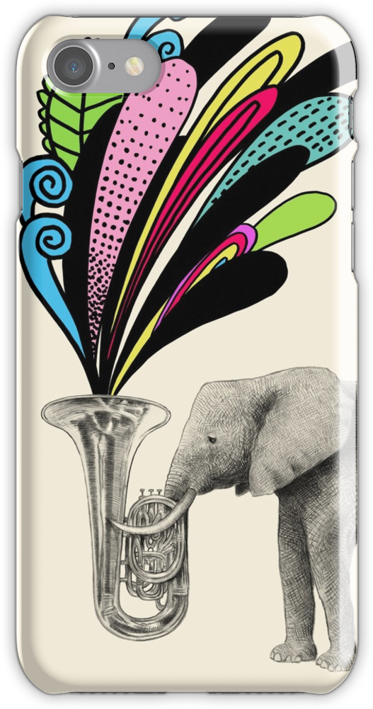 Color Burst Iphone 7 Snap Case - Tuba Art Print - Mini By Eric Fan (750x1000), Png Download