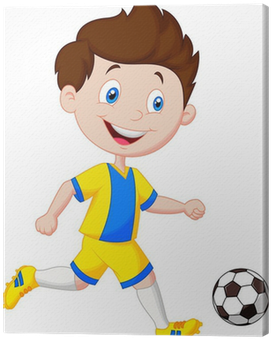 Cartoon Boy Playing Football (400x400), Png Download