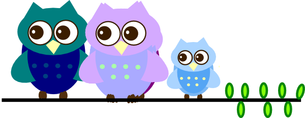Family Owl Clip Art At Clker - Pretty Owls Laptop Sleeve - 13" (600x233), Png Download
