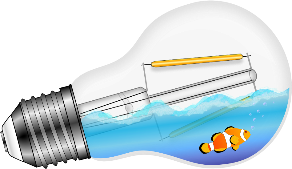 Swimming Fish In A Lamp - Portable Network Graphics (1000x577), Png Download