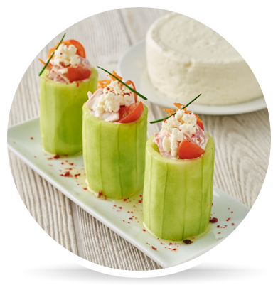 Pepino Relleno De Queso Panela Nochebuena Y Pavo - Verrine (391x401), Png Download