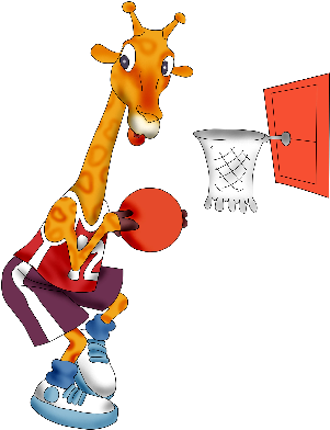 Giraffe Cartoon Clip Art Images - Giraffe Playing Basketball Clipart (400x400), Png Download
