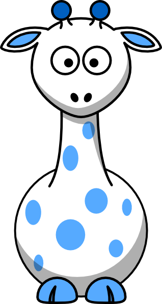 Blue Cartoon Giraffe (318x597), Png Download