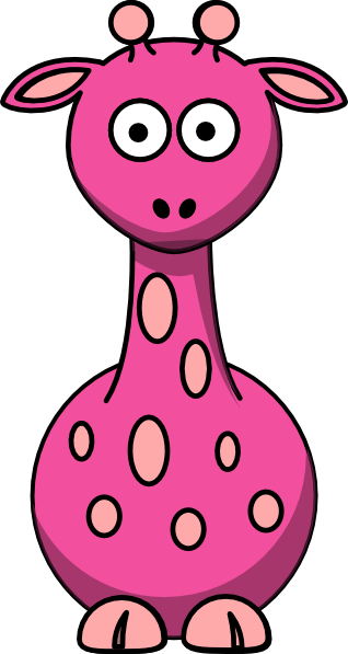 Pink Cartoon Giraffe (318x597), Png Download