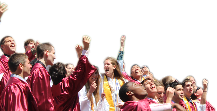 Grads Cutout - Cheering (1000x500), Png Download